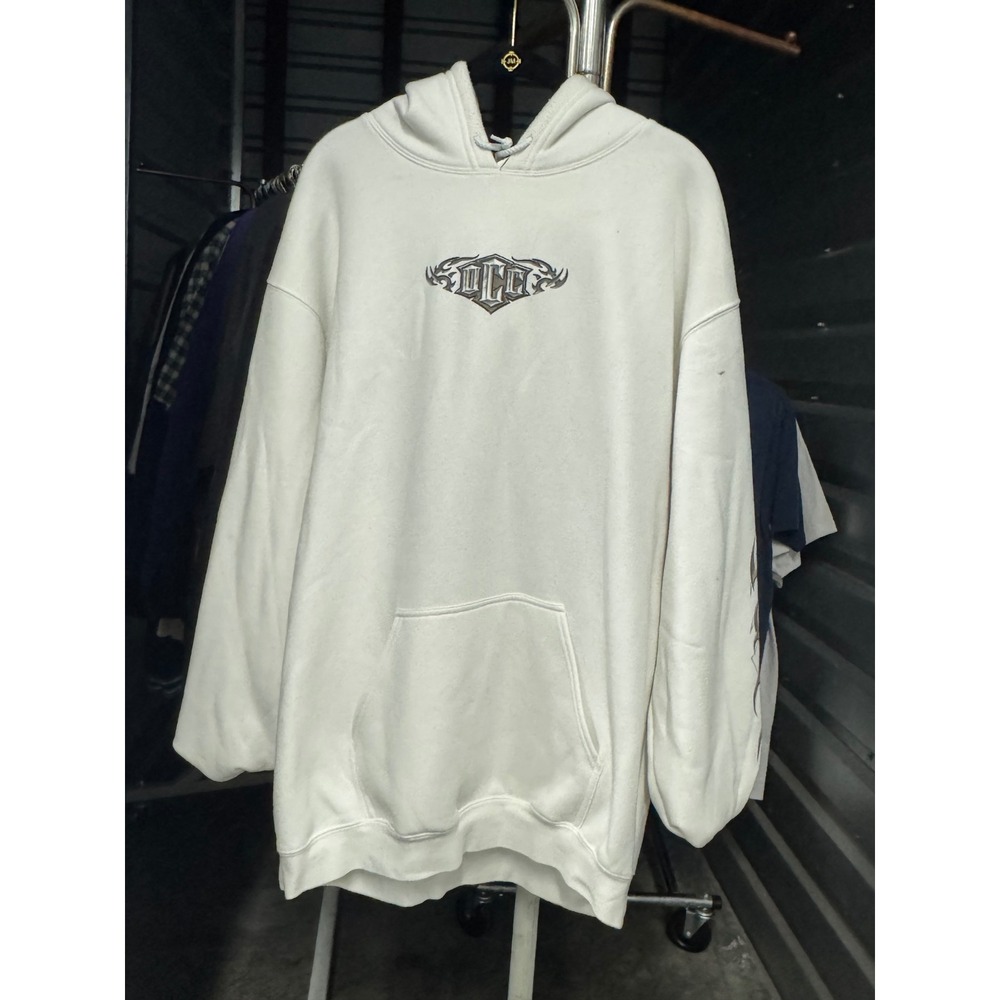 Vintage 2003 Orange County Choppers Hoodie White Y2K Tribal Sleeve XL OCC Sweat